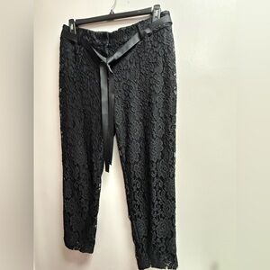 NWOT Lane Bryant Gorgeous Black Lace Detail Women’s Pants 14 Tummy Control Band